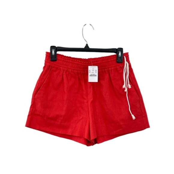 NWT J.Crew Coral‎ Linen Blend Pull-On Side Tie Casual Shorts Size XS - Picture 2 of 7